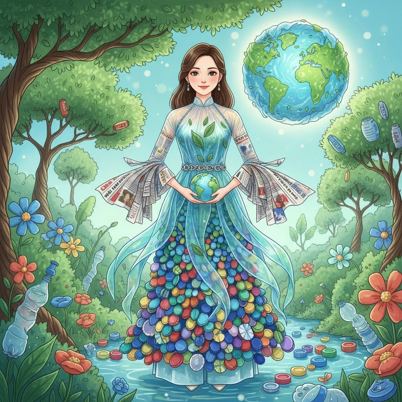 Tranh vẽ áo dài phong cách truyền thống và hiện đại