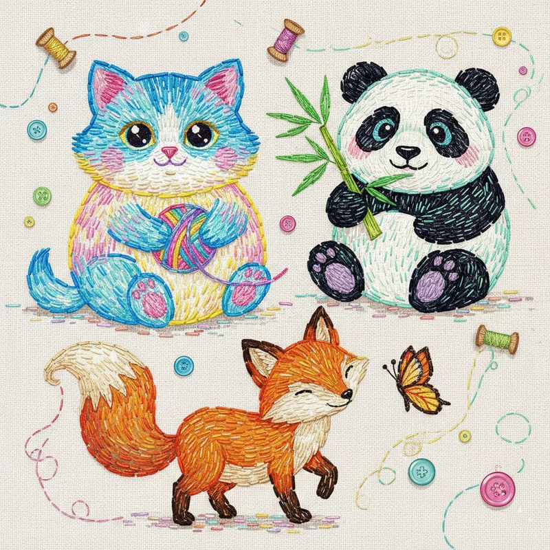 Tranh vẽ các con vật màu sắc tươi sáng