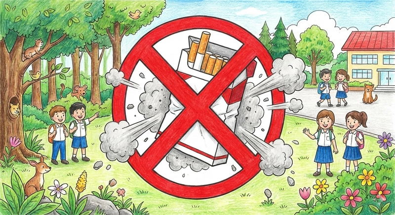 Tranh vẽ cấm hút thuốc lá dễ áp dụng