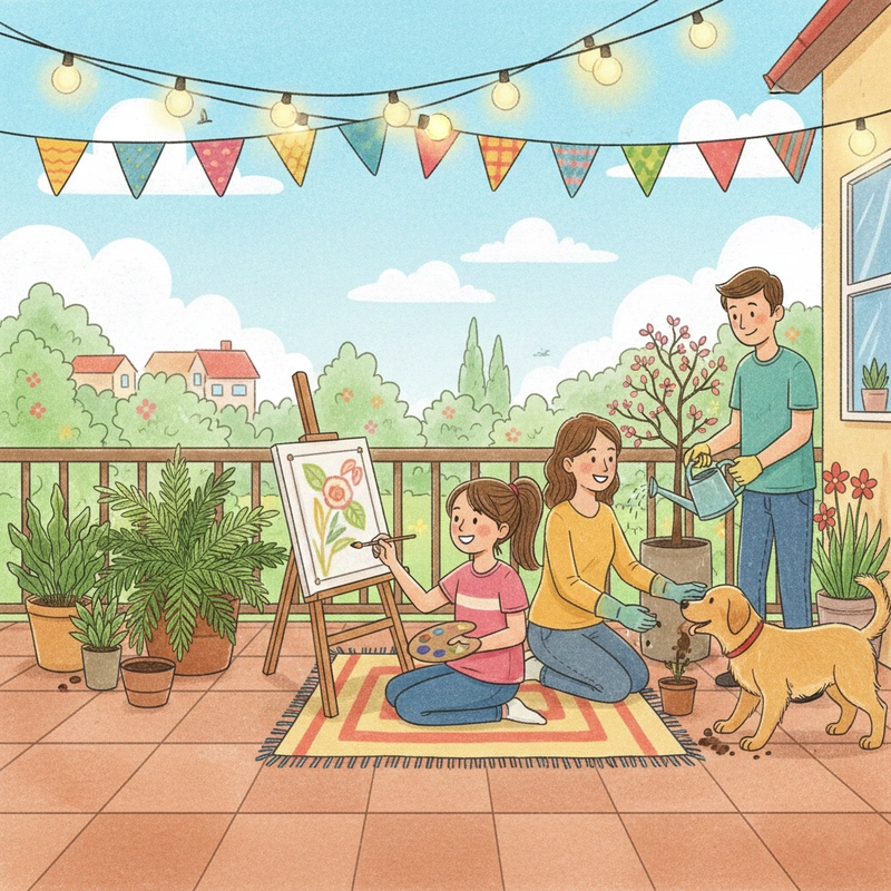 Tranh vẽ cảnh sinh hoạt gia đình quen thuộc đời sống