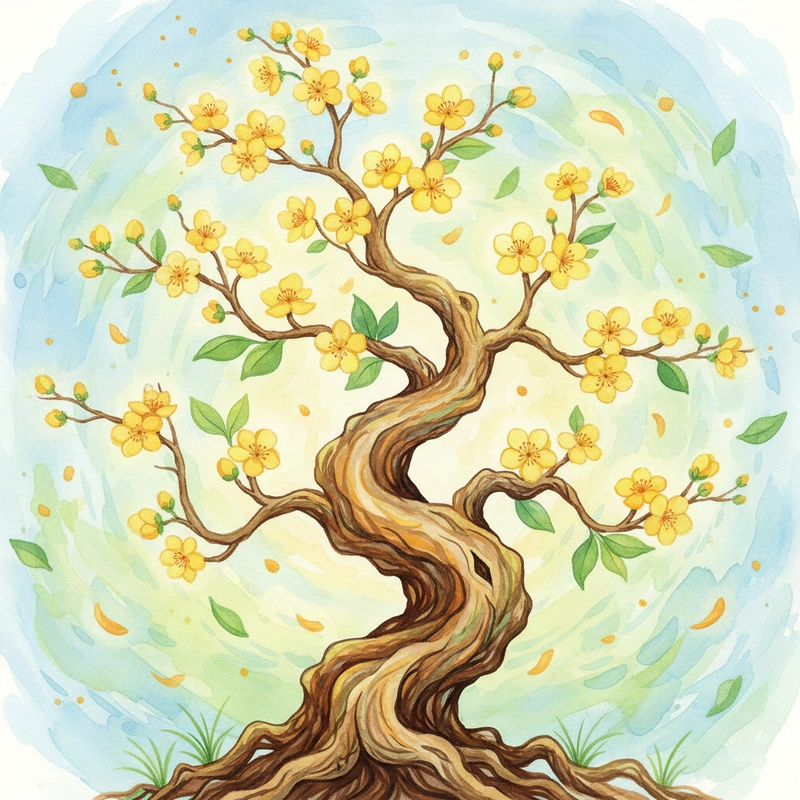 Tranh vẽ cây hoa mai