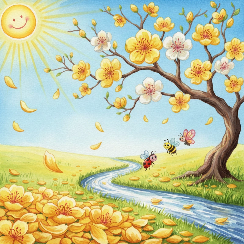 Tranh vẽ cây mai ngày xuân