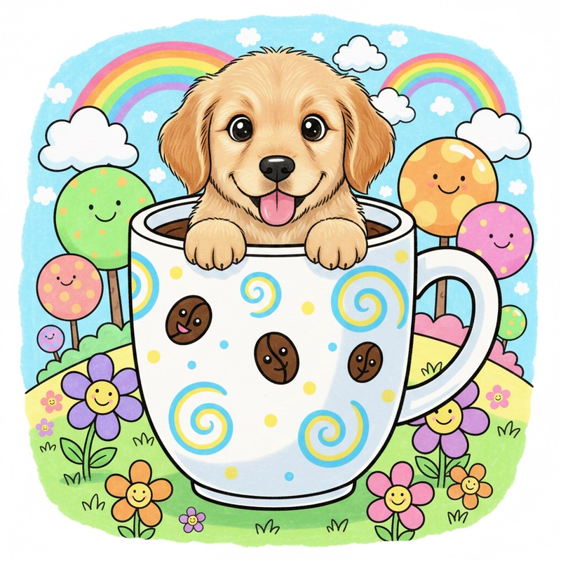 Tranh vẽ con vật cute dễ thương