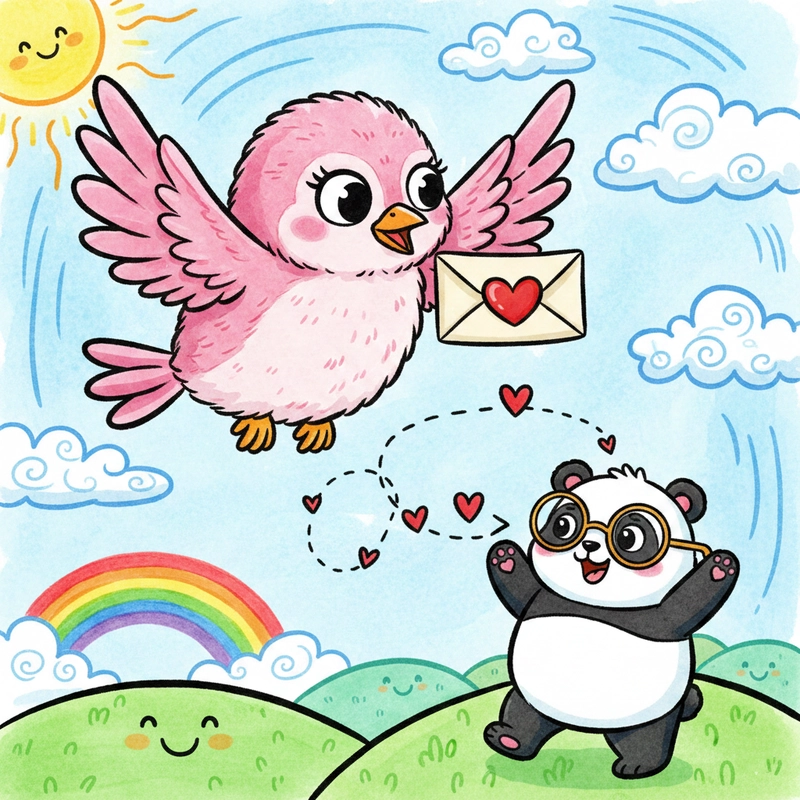 Tranh vẽ con vật cute phong cách hoạt hình