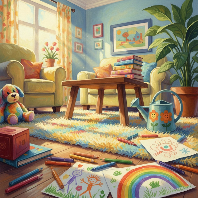 Tranh vẽ cuộc sống quanh em nhiều màu sắc