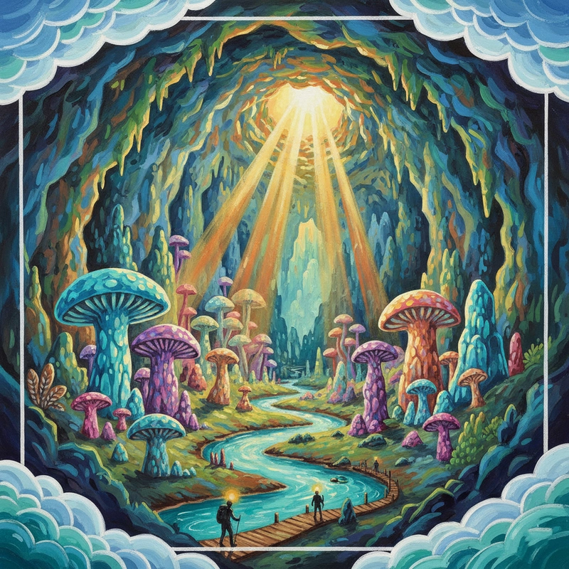 Tranh vẽ danh lam thắng cảnh Việt Nam - hang Sơn Đoòng