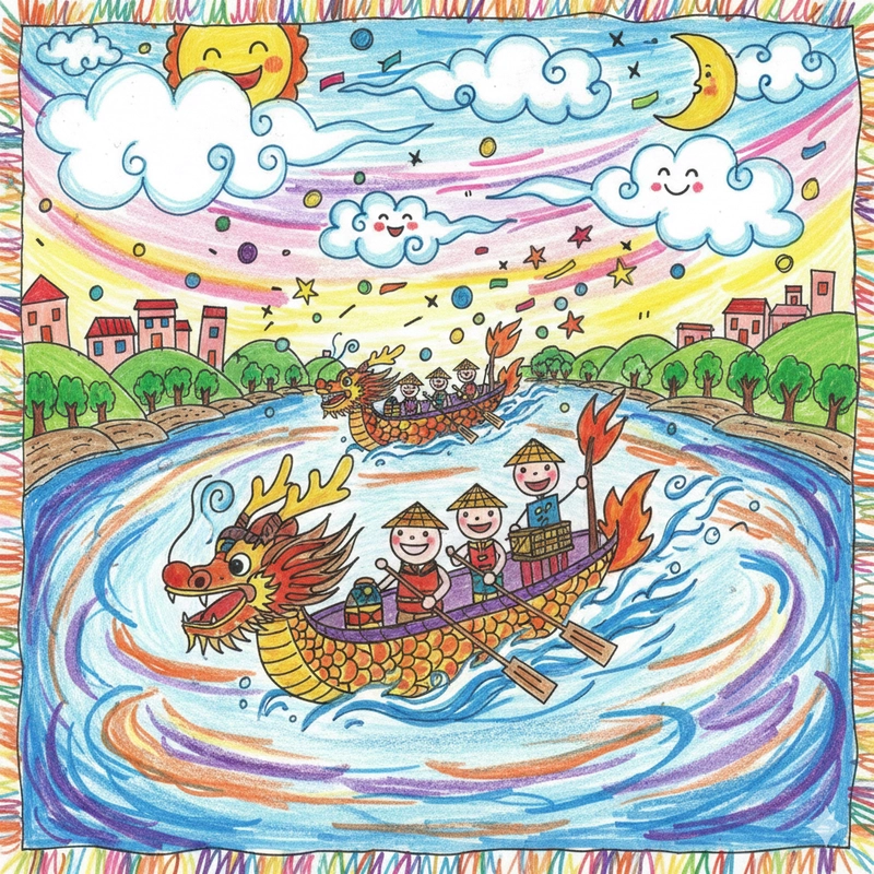 Tranh vẽ đua thuyền rồng truyền thống
