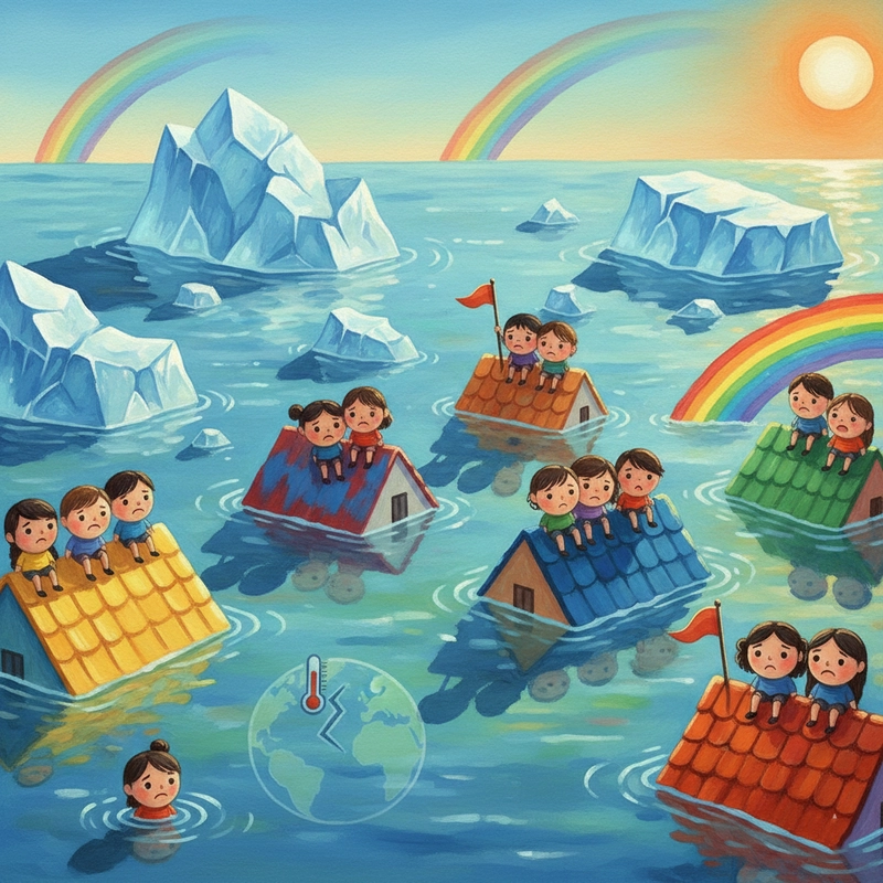 Tranh vẽ hiệu ứng nhà kính dễ vẽ.