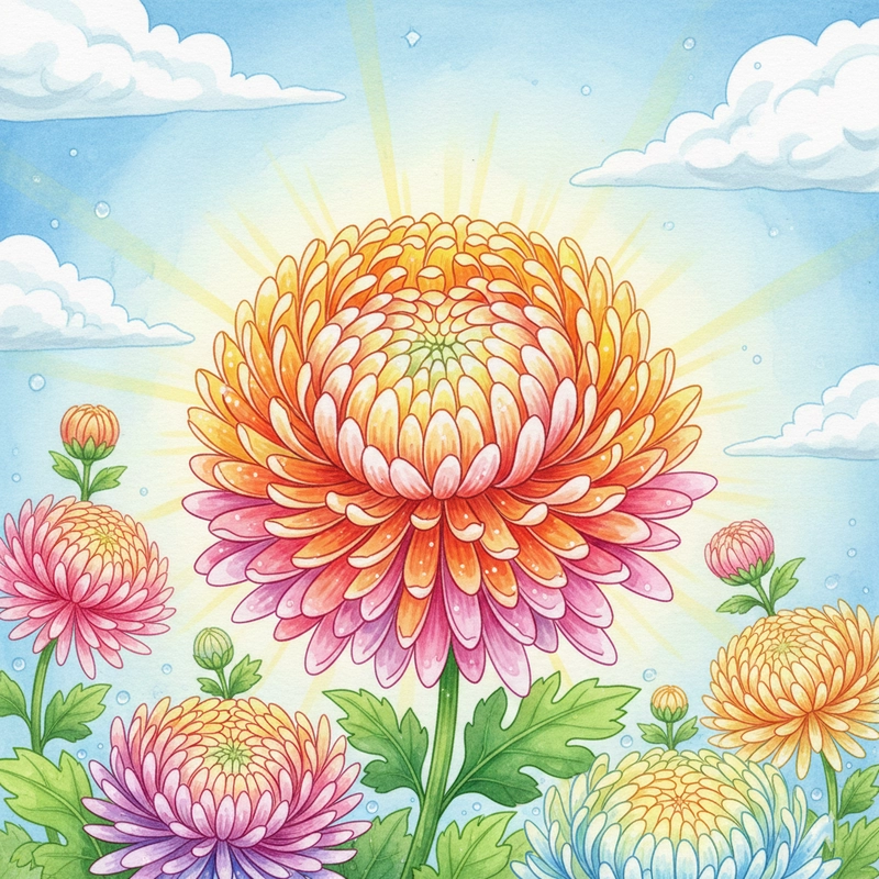 Tranh vẽ hoa cúc đại đoá