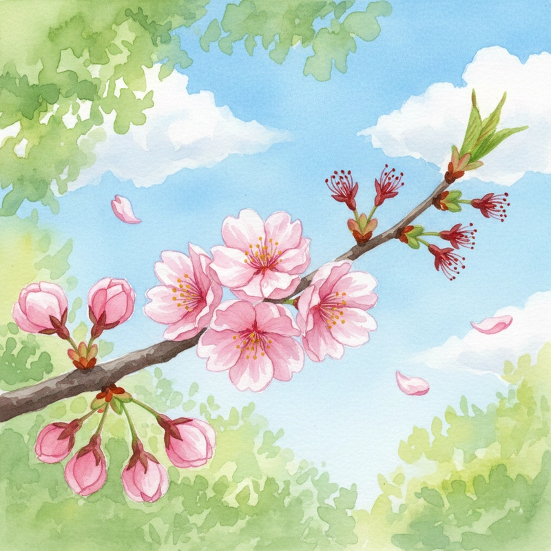 Tranh vẽ hoa đào phong cách truyền thống