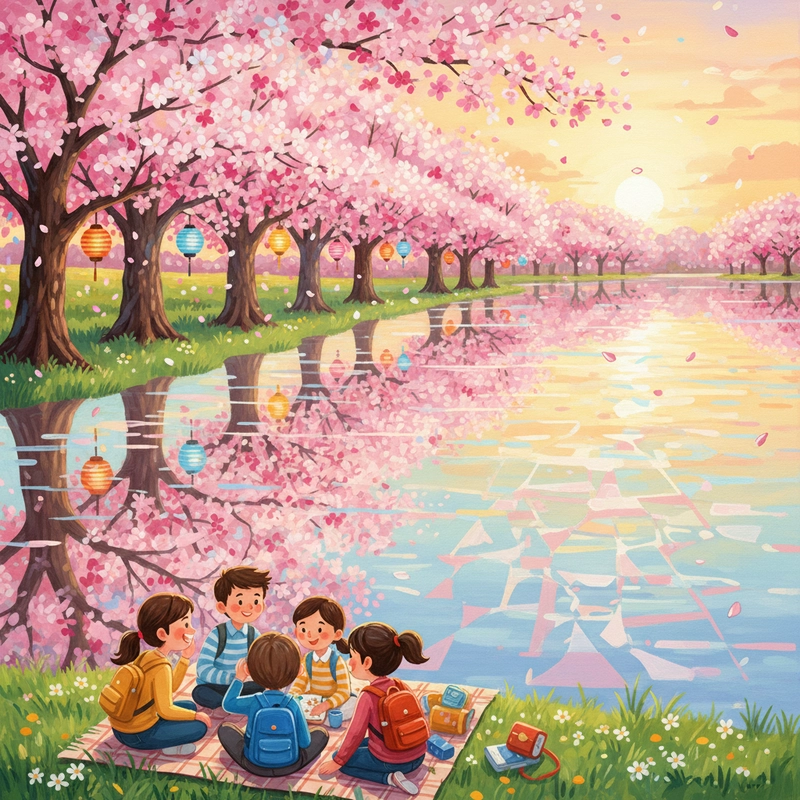 Tranh vẽ hoa đào phong cách xuân