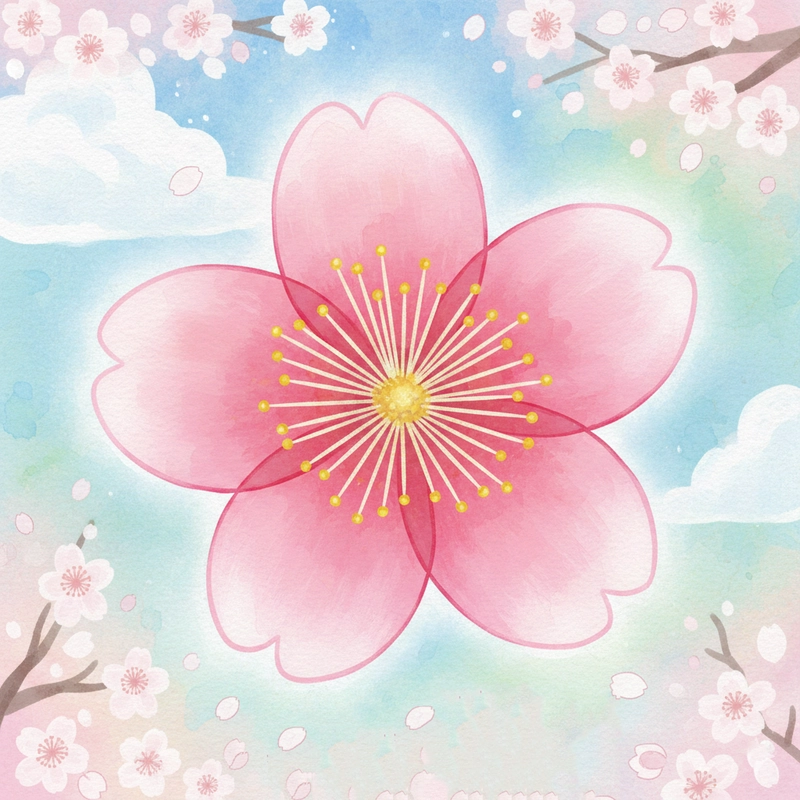 Tranh vẽ hoa đào tối giản