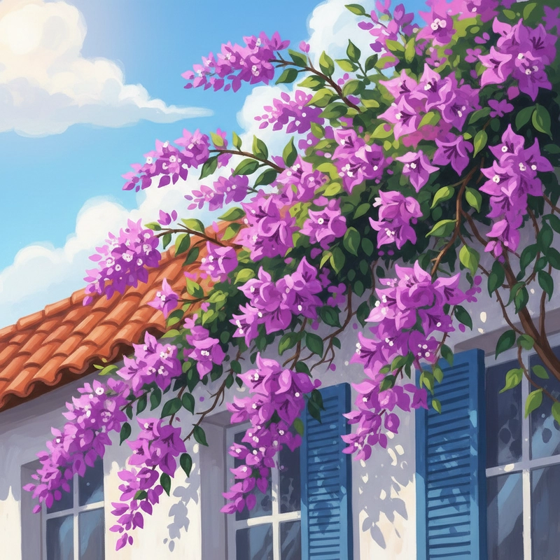 Tranh vẽ hoa giấy truyền cảm hứng