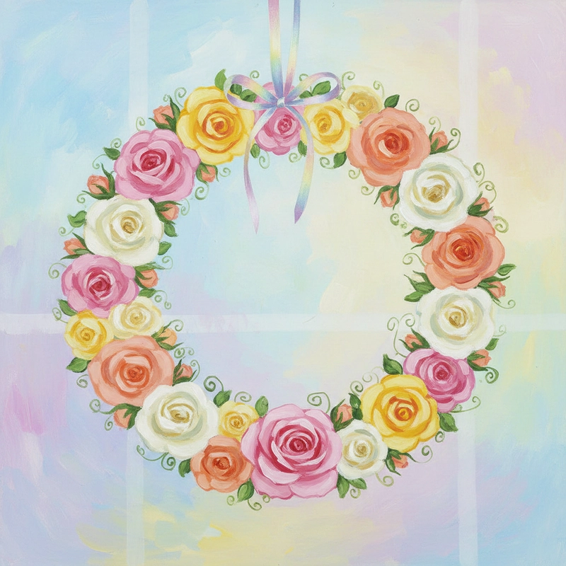 Tranh vẽ hoa hồng đẹp cho trang trí