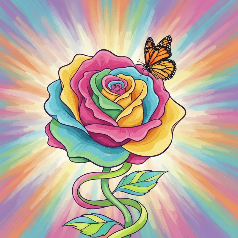 Tranh vẽ hoa hồng leo mềm mại