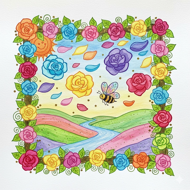 Tranh vẽ hoa hồng trang trí