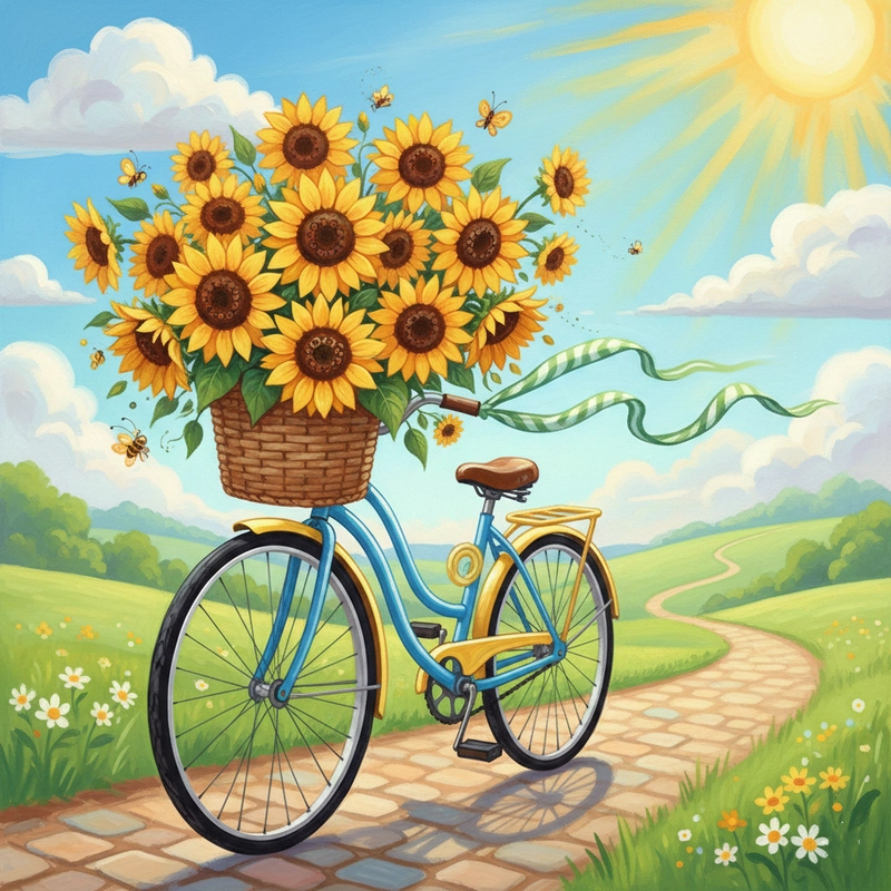 Tranh vẽ hoa hướng dương cho học sinh