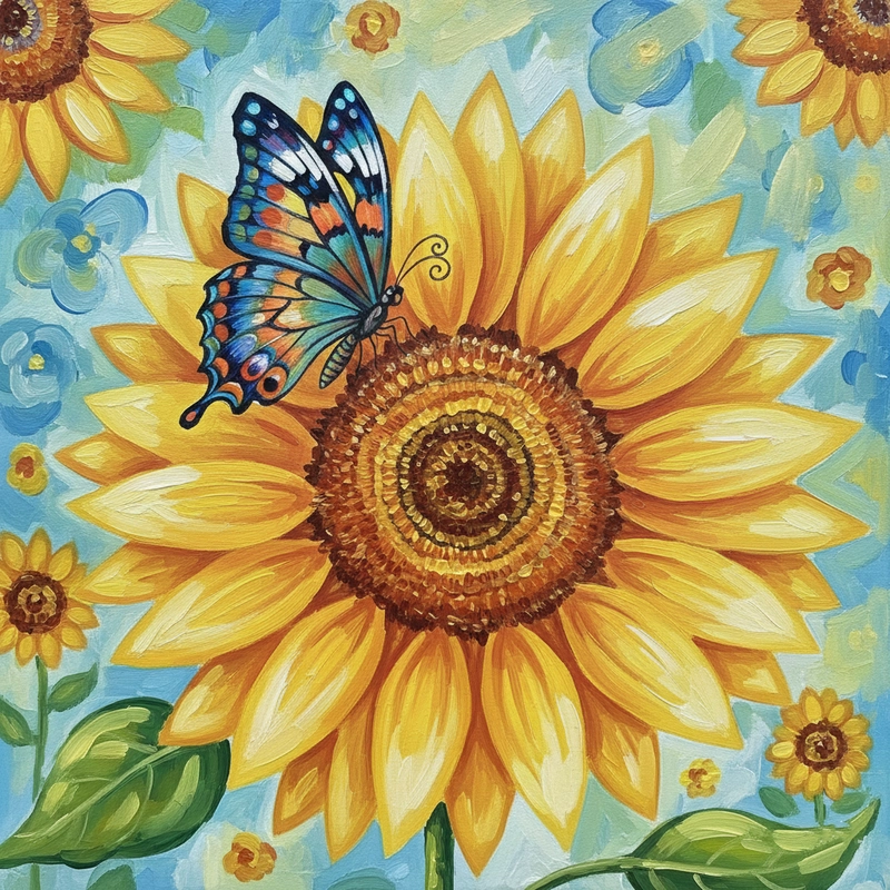 Tranh vẽ hoa hướng dương dễ vẽ