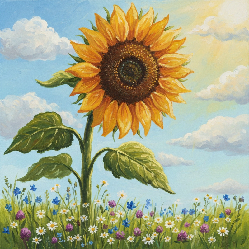 Tranh vẽ hoa hướng dương đẹp