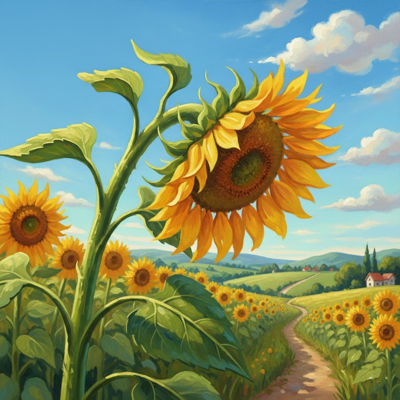 Tranh vẽ hoa hướng dương đơn giản