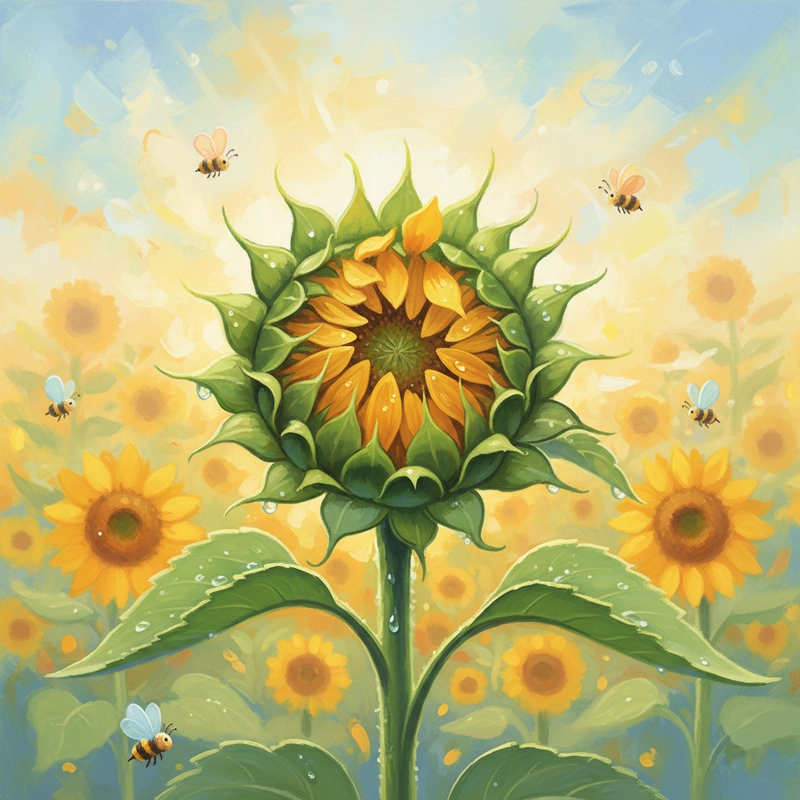 Tranh vẽ hoa hướng dương mang năng lượng tích cực