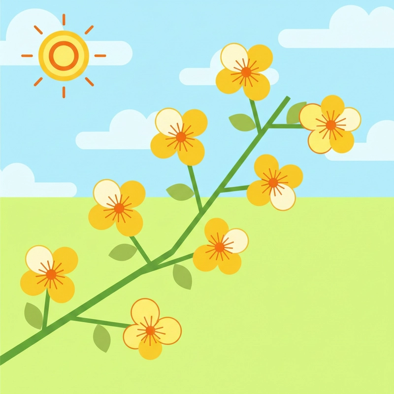 Tranh vẽ hoa mai dễ vẽ