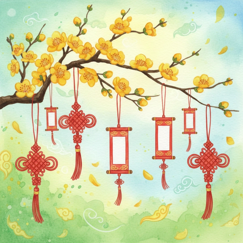 Tranh vẽ hoa mai ngày tết