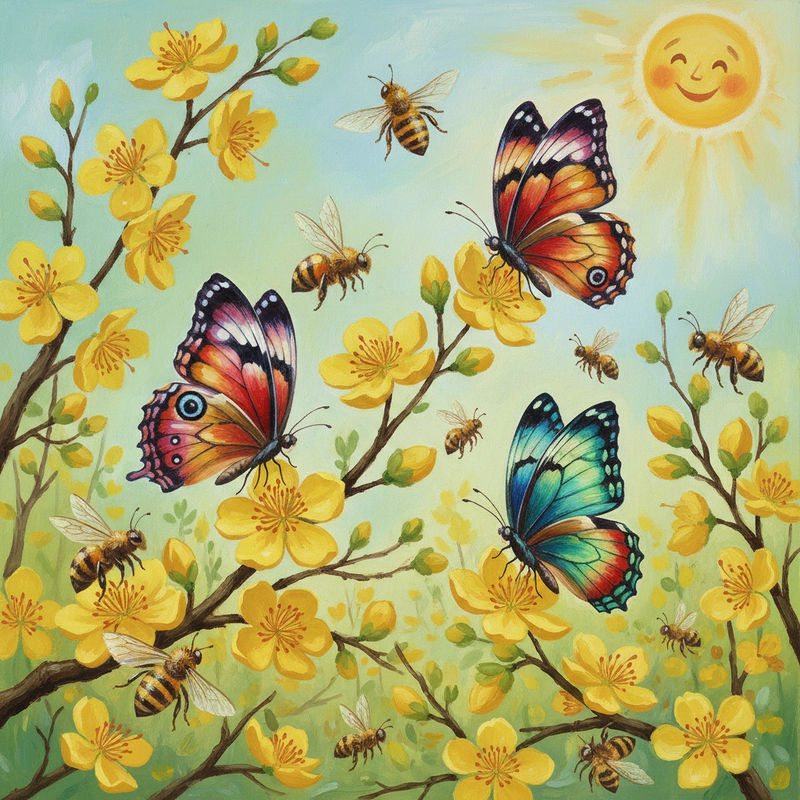 Tranh vẽ hoa mai nghệ thuật