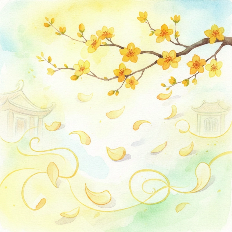 Tranh vẽ hoa mai phong cách truyền thống