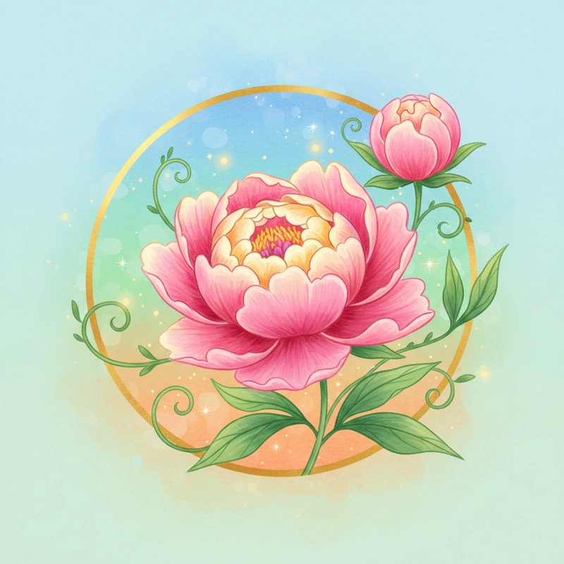 Tranh vẽ hoa mẫu đơn nghệ thuật