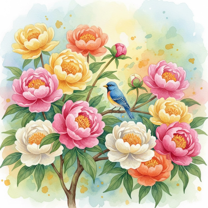 Tranh vẽ hoa mẫu đơn