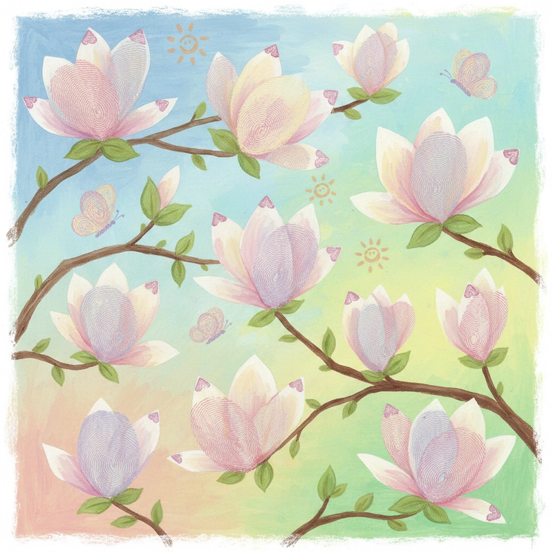 Tranh vẽ hoa mộc lan