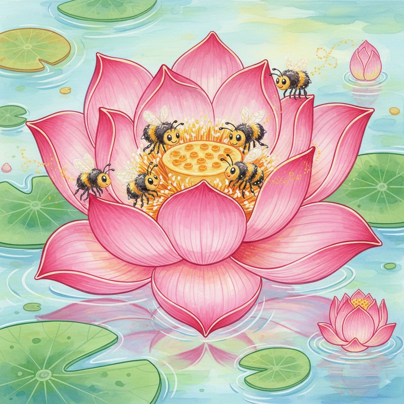 Tranh vẽ hoa sen dễ vẽ