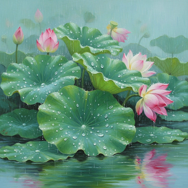 Tranh vẽ hoa sen đẹp nhất