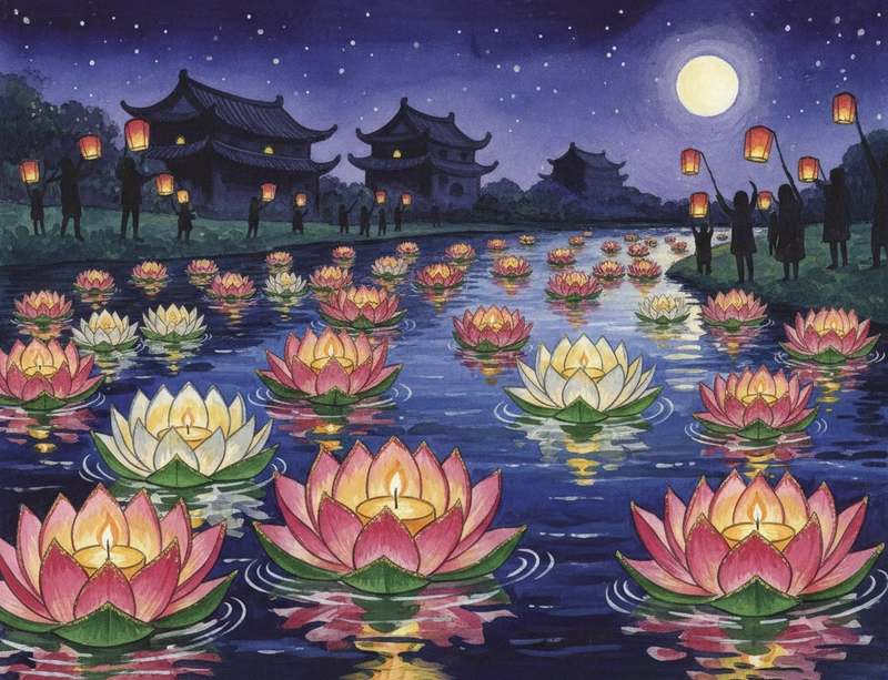 Tranh vẽ hoa sen đẹp