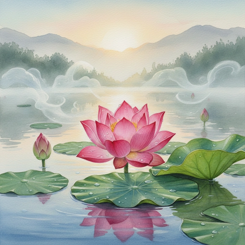 Tranh vẽ hoa sen nghệ thuật