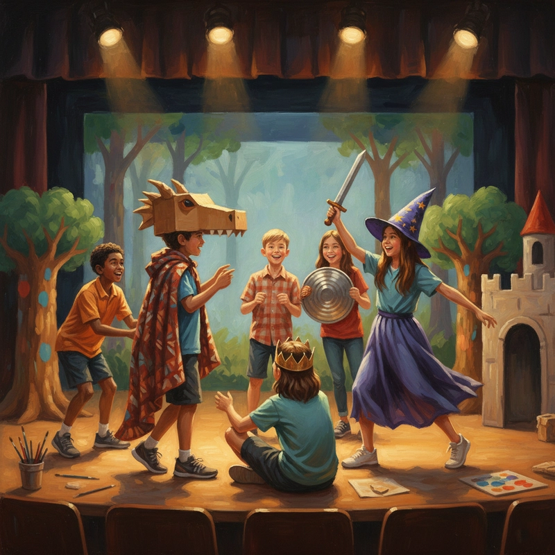 Tranh vẽ hoạt động ở trường quen thuộc