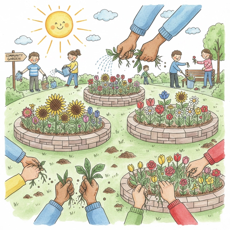 Tranh vẽ hoạt động vì cộng đồng phù hợp mĩ thuật