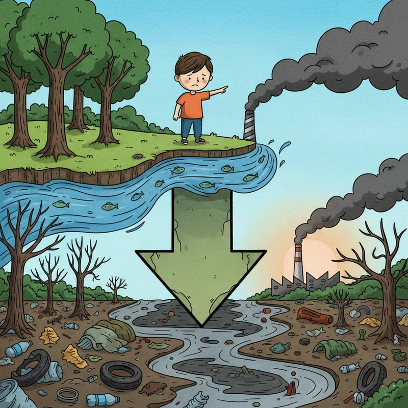 Tranh vẽ môi trường bị ô nhiễm mang tính cảnh tỉnh