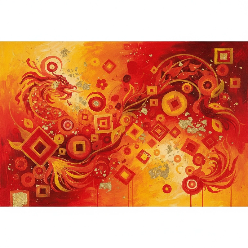 Tranh vẽ ngày Tết đơn giản thể hiện truyền thống Việt.