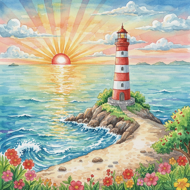 Tranh vẽ ngọn hải đăng Đại Lãnh (Phú Yên)