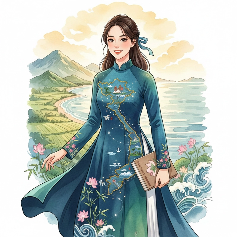 Tranh vẽ người phụ nữ Việt Nam trong áo dài