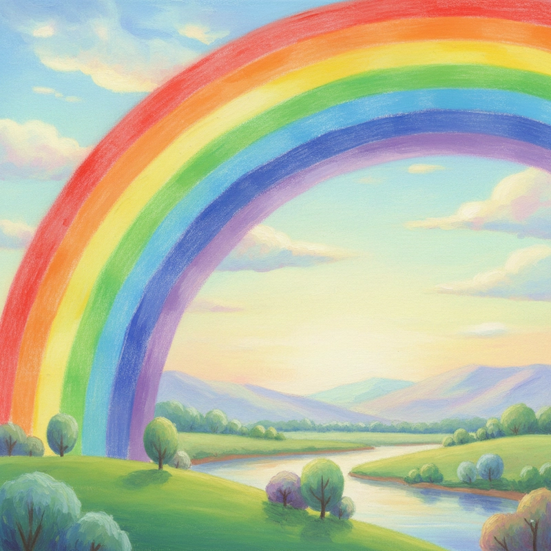 Tranh vẽ phong cảnh đơn giản lớp 5 tươi sáng