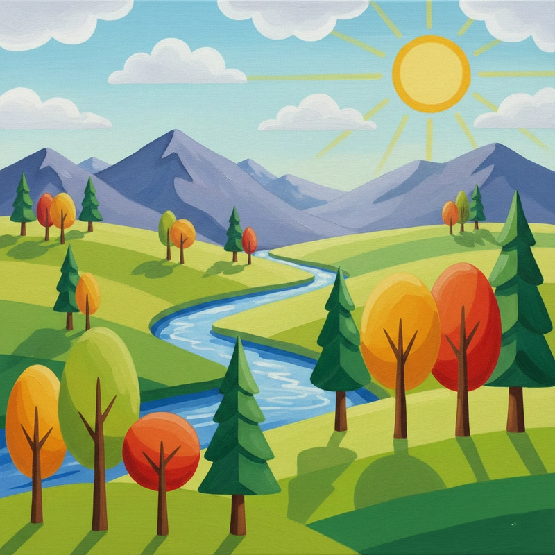 Tranh vẽ phong cảnh đơn giản lớp 5