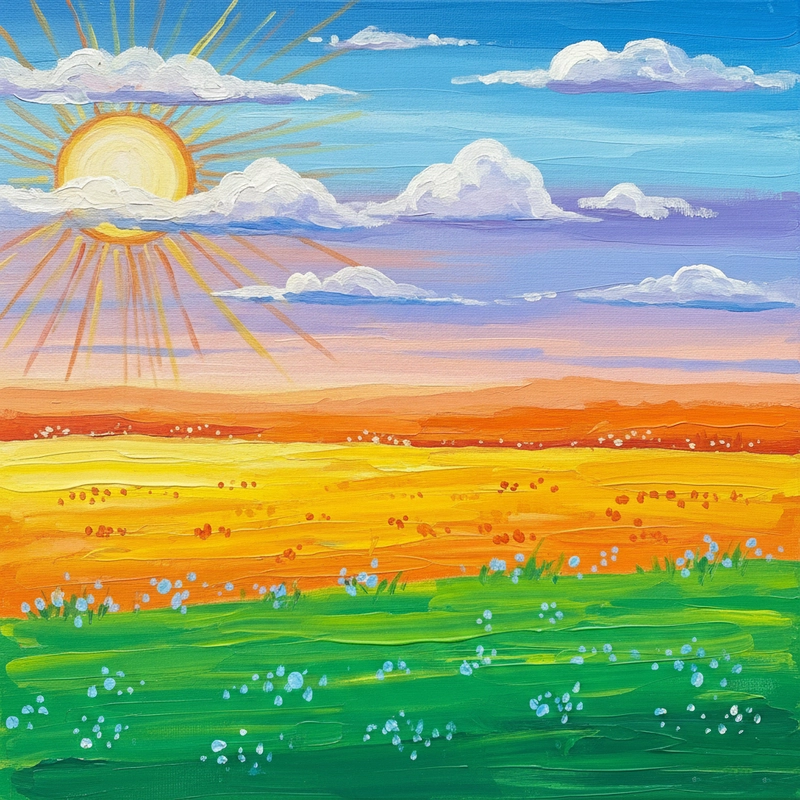 Tranh vẽ phong cảnh lớp 5 gần gũi đời sống