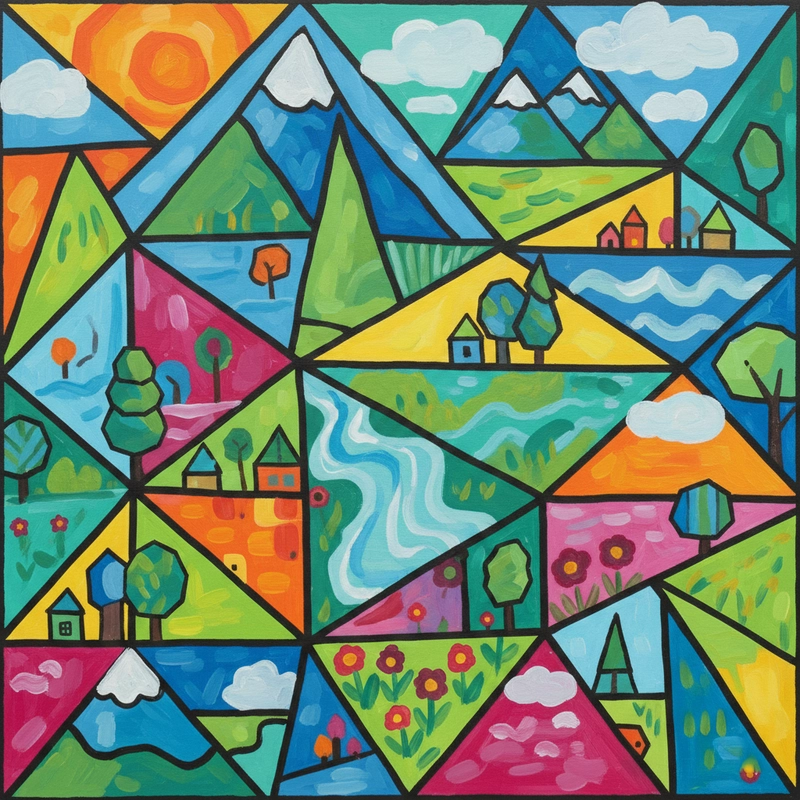 Tranh vẽ phong cảnh lớp 5 sáng tạo