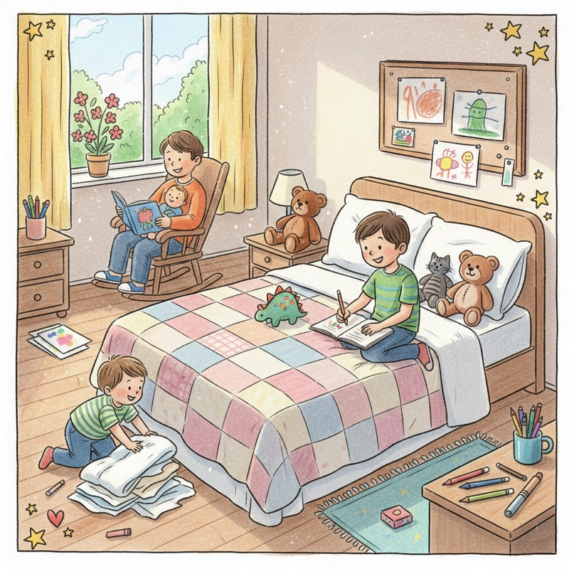 Tranh vẽ sinh hoạt gia đình cho bài tập lớp 3