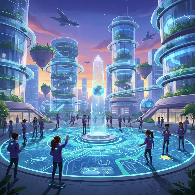 Tranh vẽ thành phố tương lai đẹp dễ thực hiện