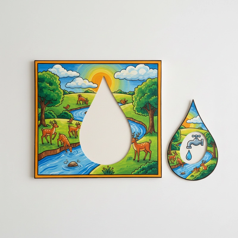 Tranh vẽ tiết kiệm nước và môi trường