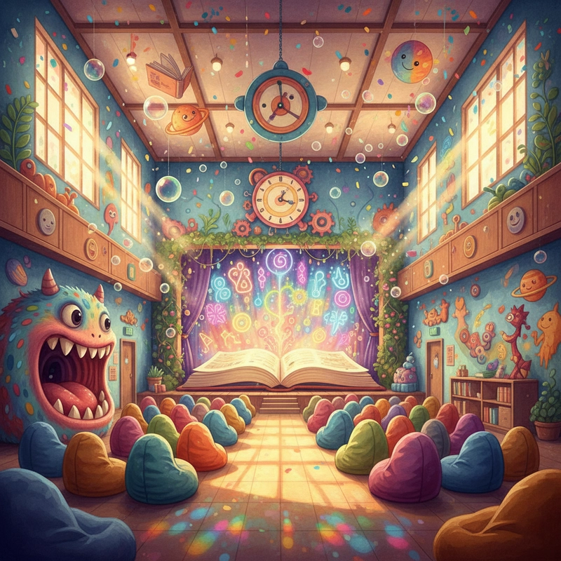 Tranh vẽ trang trí hội trường lớp 9 rõ bố cục.